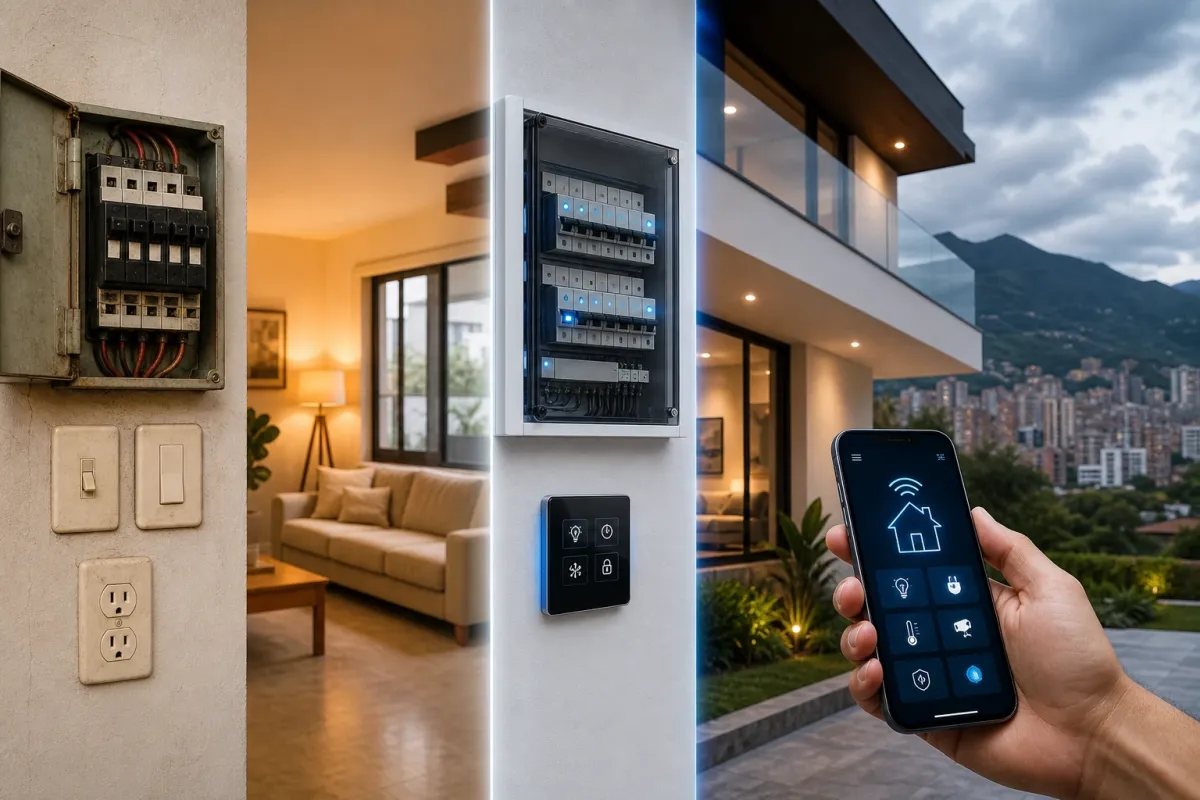 Comparativa de sistemas eléctricos residenciales tradicionales vs. inteligentes en Colombia