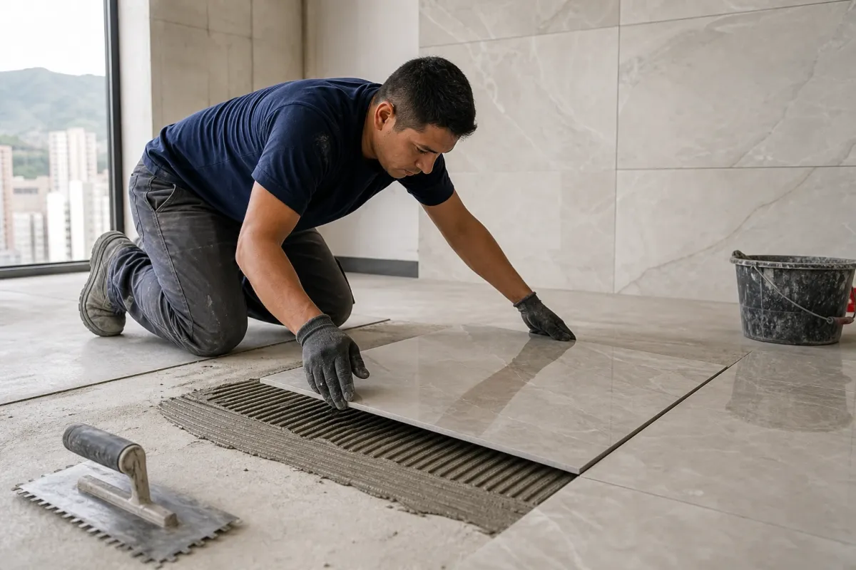 Enchapador de porcelanato: instalación profesional y acabados duraderos en Bogotá